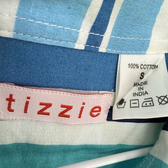 Tizzie Button Up Shirt Colorful Circles Print Cotton Long Sleeve Top - Picture 6 of 7